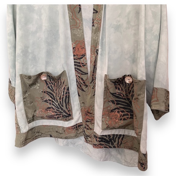Vintage Kupu Kupu Handmade Kimono Style Cardigan Boho Open Front Longline Topper - Picture 4 of 16